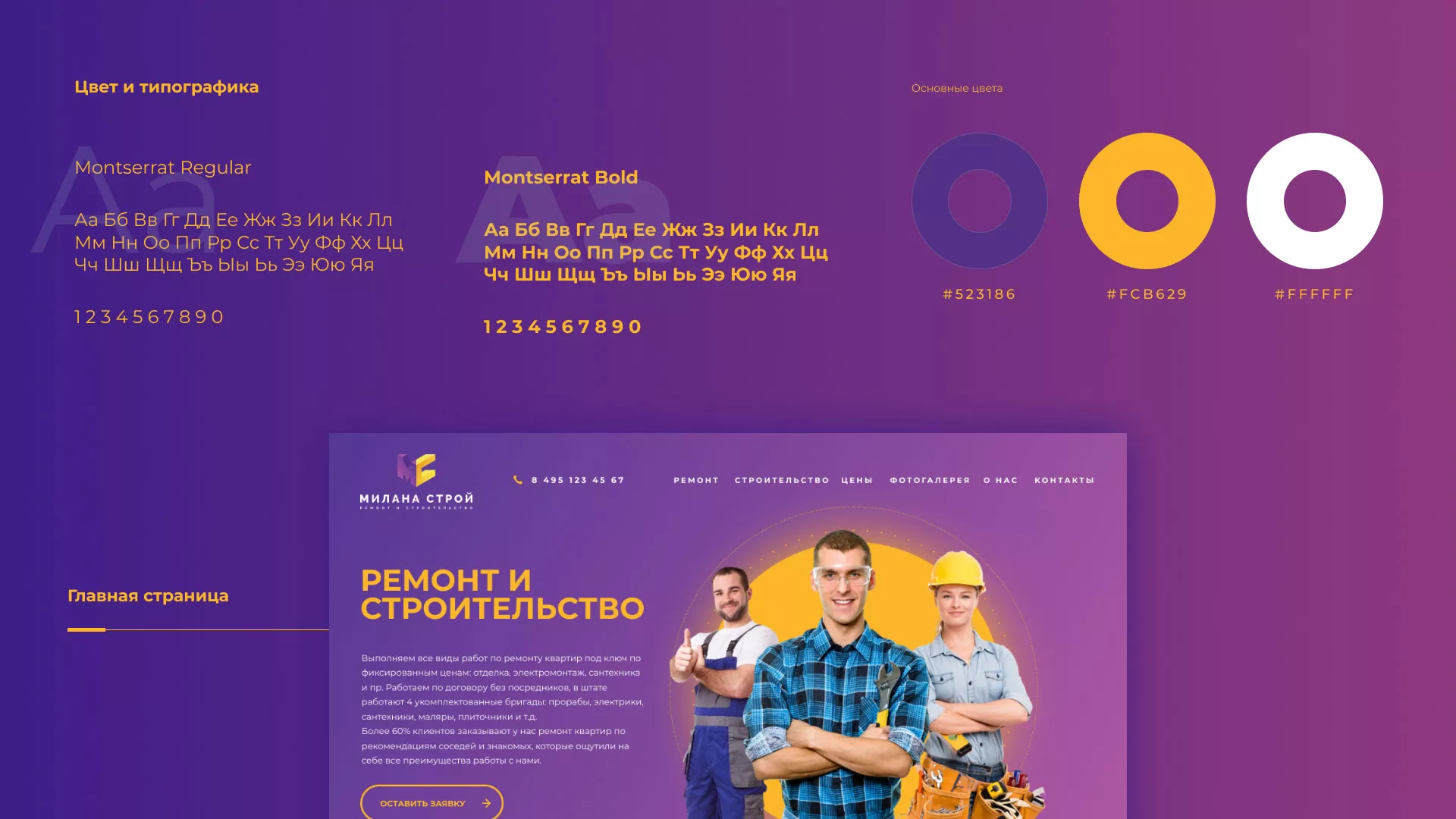 Разработка сайта строительной компании «Милана-Строй» в Чернушке